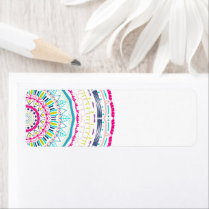 Kleurrijke Mandala-kunst Etiket