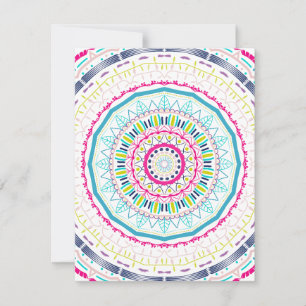 Kleurrijke Mandala-kunst Feestdagenkaart