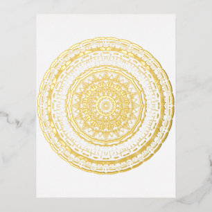 Kleurrijke Mandala-kunst Folie Feestdagen Briefkaart