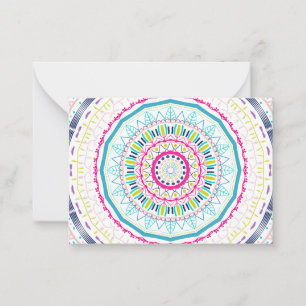Kleurrijke Mandala-kunst Notitiekaartje