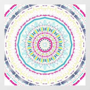Kleurrijke Mandala-kunst Raamsticker