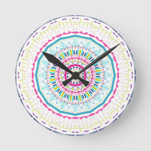 Kleurrijke Mandala-kunst Ronde Klok
