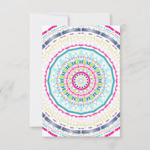 Kleurrijke Mandala-kunst RSVP Kaartje