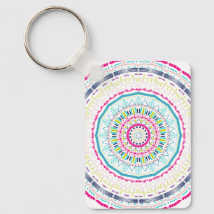 Kleurrijke Mandala-kunst Sleutelhanger