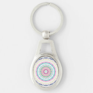 Kleurrijke Mandala-kunst Sleutelhanger
