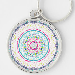 Kleurrijke Mandala-kunst Sleutelhanger