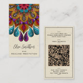 Kleurrijke Mandala Kunst Yoga Reiki Genezing Medit Visitekaartje (Voorkant / Achterkant)