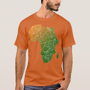 Kleurrijke mandala kunstkaart van Afrika met tekst T-shirt