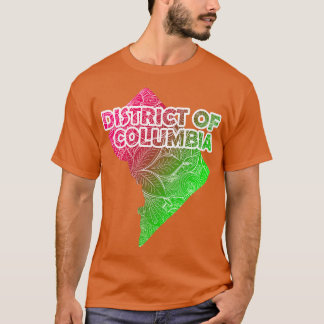 Kleurrijke mandala kunstkaart van District of Colu T-shirt