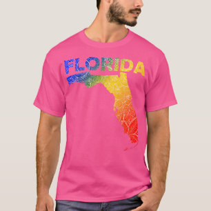 Kleurrijke mandala kunstkaart van Florida met teks T-shirt