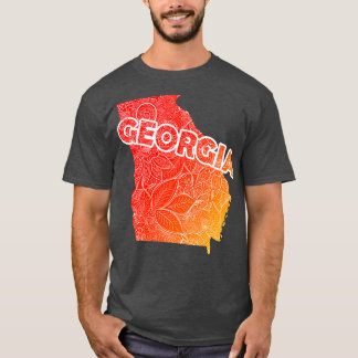 Kleurrijke mandala kunstkaart van Georgië met teks T-shirt