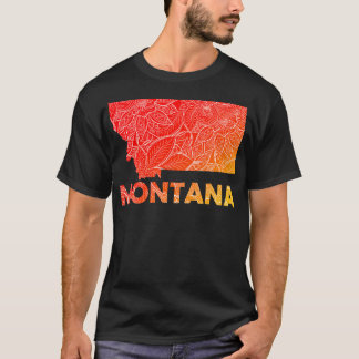 Kleurrijke mandala kunstkaart van Montana met teks T-shirt