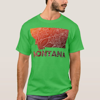Kleurrijke mandala kunstkaart van Montana met teks T-shirt
