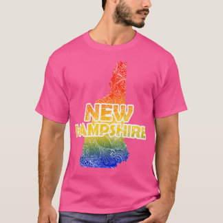 Kleurrijke mandala kunstkaart van New Hampshire me T-shirt
