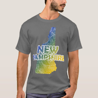 Kleurrijke mandala kunstkaart van New Hampshire me T-shirt