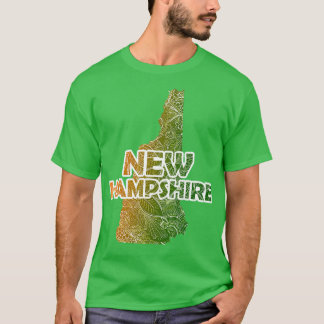 Kleurrijke mandala kunstkaart van New Hampshire me T-shirt