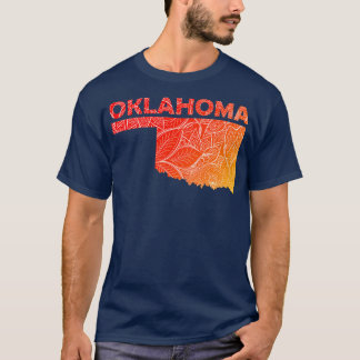 Kleurrijke mandala kunstkaart van Oklahoma met tek T-shirt