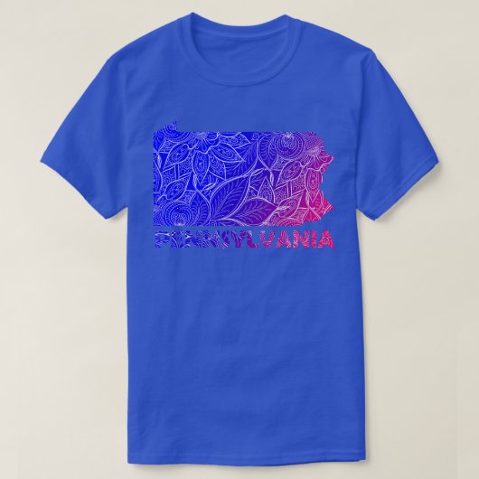 Kleurrijke mandala kunstkaart van Pennsylvania met T-shirt (Design voorkant)