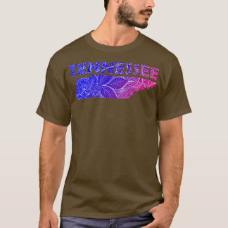 Kleurrijke mandala kunstkaart van Tennessee met te T-shirt