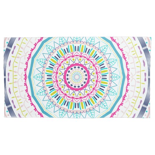 kleurrijke mandala kussensloop (Voorkant-Links)