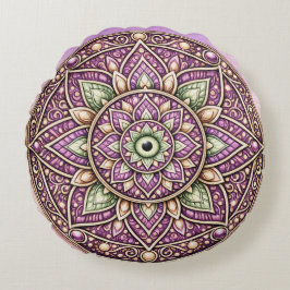 Kleurrijke Mandala Kussensloop – Kleurig Geometris Rond Kussen