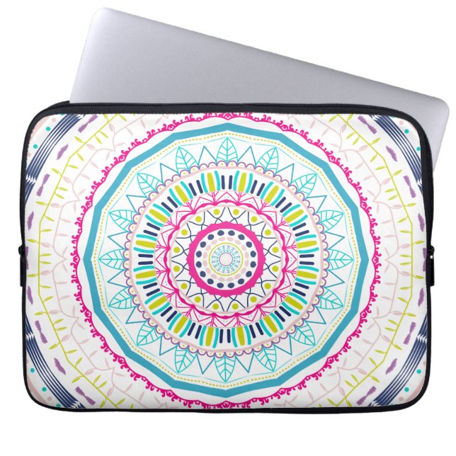 kleurrijke mandala laptop sleeve (Voorkant)