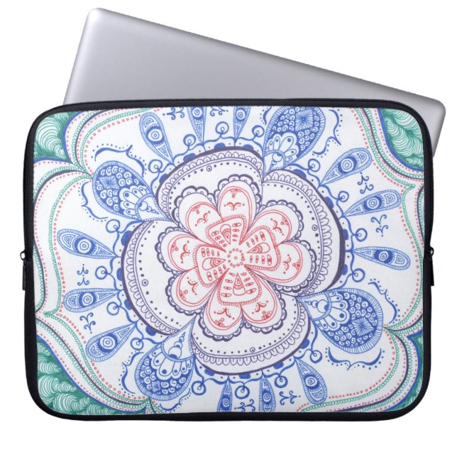 Kleurrijke Mandala-laptophoes Laptop Sleeve (Voorkant)
