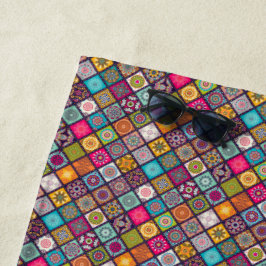 Kleurrijke mandala Marokkaanse kunst strand stijl Strandlaken