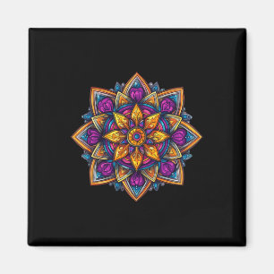 Kleurrijke Mandala Meditatie Lotus Magneet