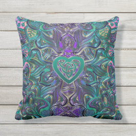 Kleurrijke Mandala met Keltisch Hart Buitenkussen