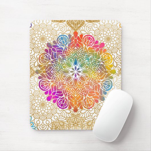 Kleurrijke Mandala Muismat (Met muis)