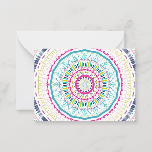 kleurrijke mandala notitiekaartje (Voorkant)