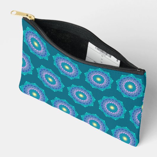 Kleurrijke Mandala op Blauwe Achtergrond Etui (Open)