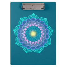 Kleurrijke Mandala op Blauwe Achtergrond