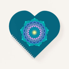 Kleurrijke Mandala op Blauwe Achtergrond Notitieboek