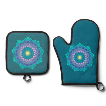 Kleurrijke Mandala op Blauwe Achtergrond