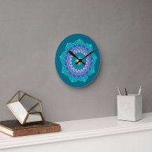 Kleurrijke Mandala op Blauwe Achtergrond