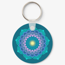 Kleurrijke Mandala op Blauwe Achtergrond