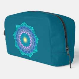 Kleurrijke Mandala op Blauwe Achtergrond Toilettasje