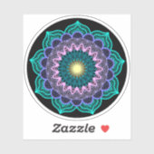 Kleurrijke Mandala op Zwarte Achtergrond Sticker (Vel)