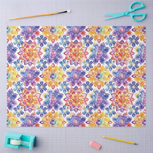 Kleurrijke Mandala Patroon Decoupage Tissue Paper Tissuepapier (Craft)