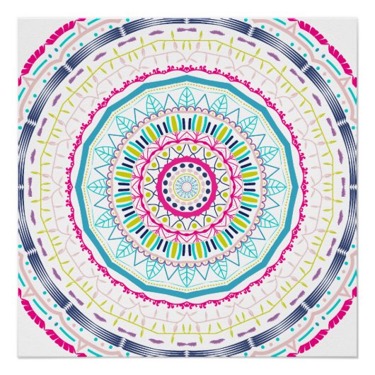 kleurrijke mandala perfect poster (Voorkant)