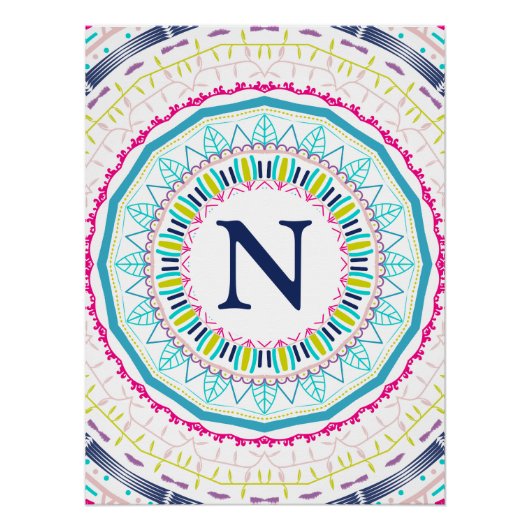 kleurrijke mandala perfect poster (Voorkant)