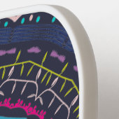 kleurrijke mandala pickleball paddle (Links Detail)