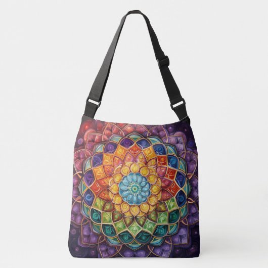 Kleurrijke mandala print tas (Voorkant)