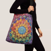 Kleurrijke mandala print tas (Dichtbij)