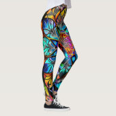 Kleurrijke Mandala, Psychedelic Mandala, Geometris Leggings (Rechts)
