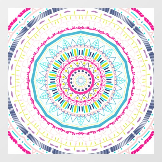 kleurrijke mandala raamsticker (Vel)