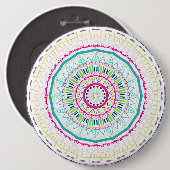 kleurrijke mandala ronde button 6,0 cm (Voorkant /achterkant)