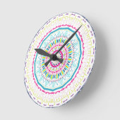 kleurrijke mandala ronde klok (Hoek)